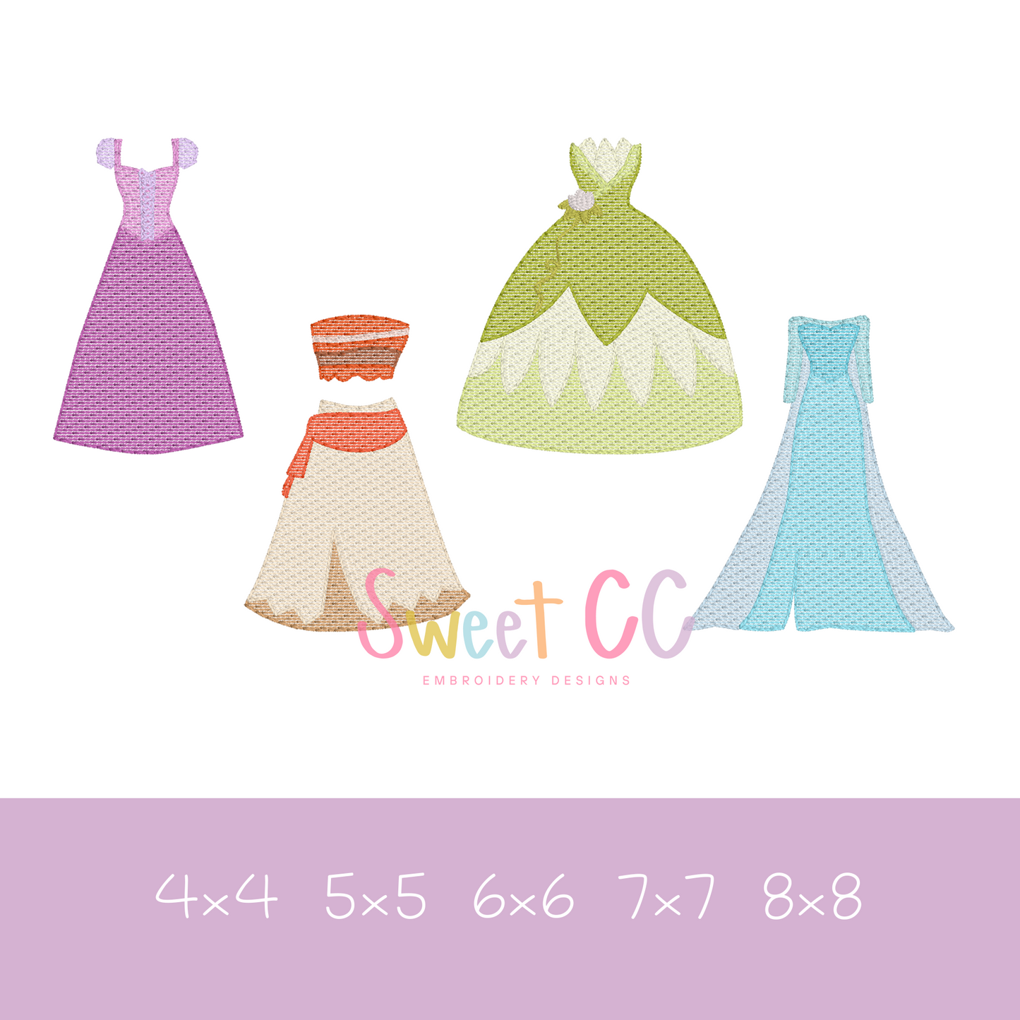 New Princess Bundle Sketch Stitch Machine Embroidery Design