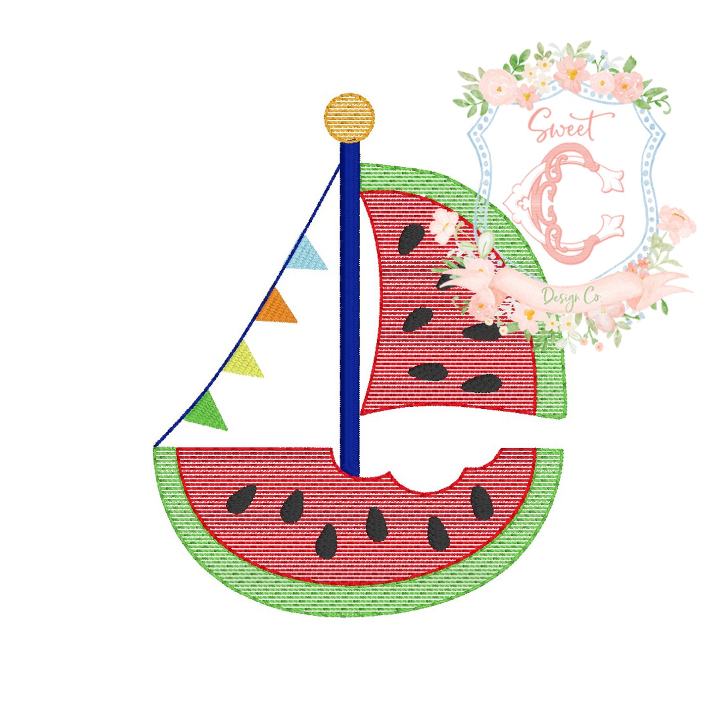 Watermelon Sailboat Sketch