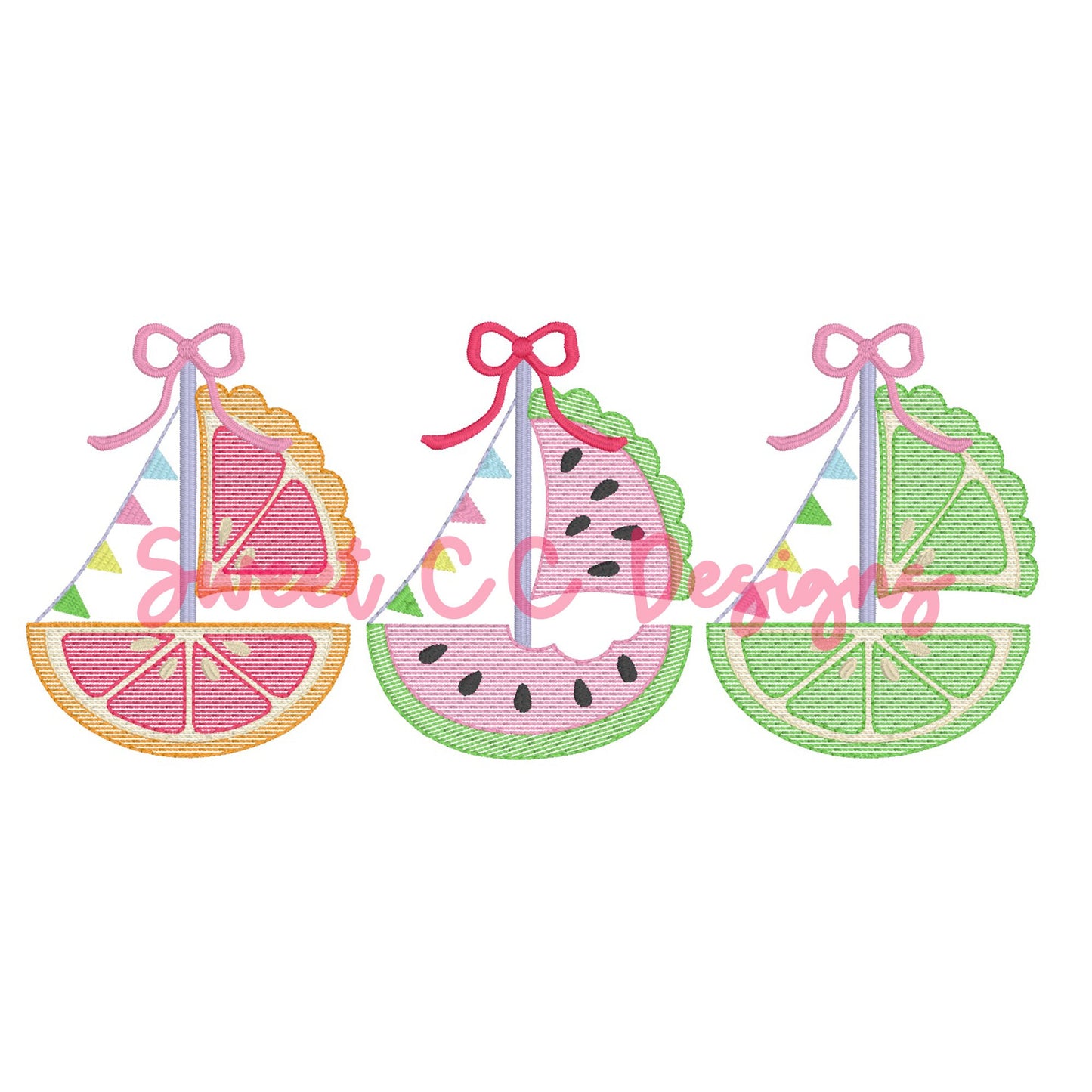 Fruit Sailboat Sketch Trio Bundle