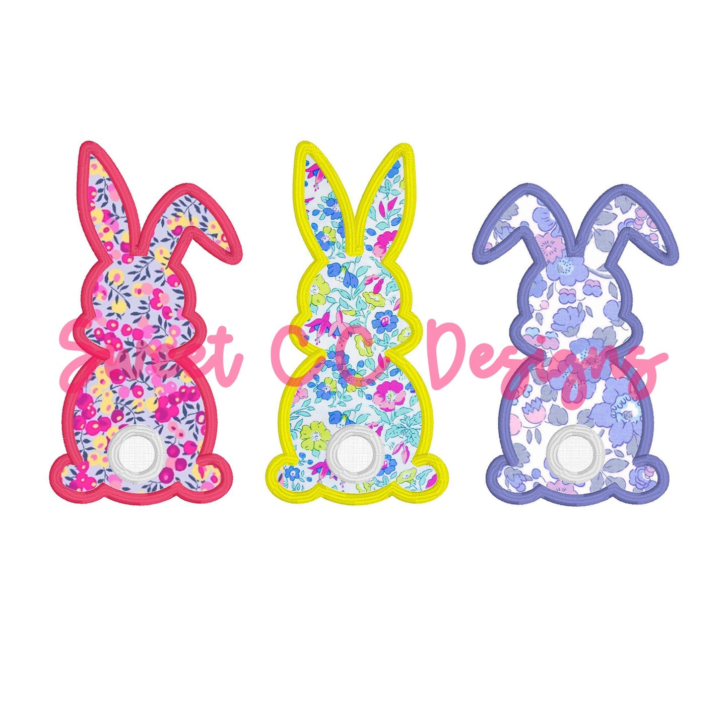 Bunny Trio Satin Stitch Applique
