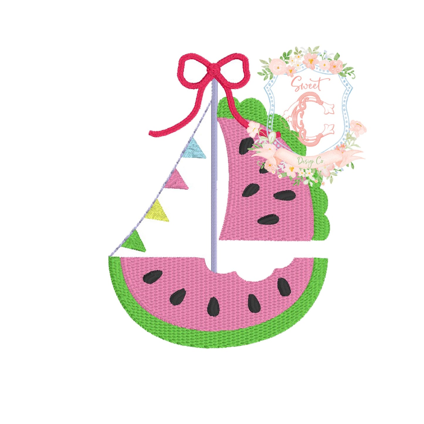 Watermelon Scallop Sailboat
