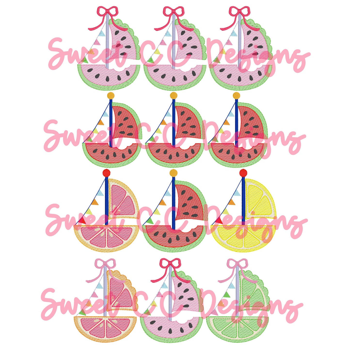 Fruit Sailboat Sketch Trio Bundle