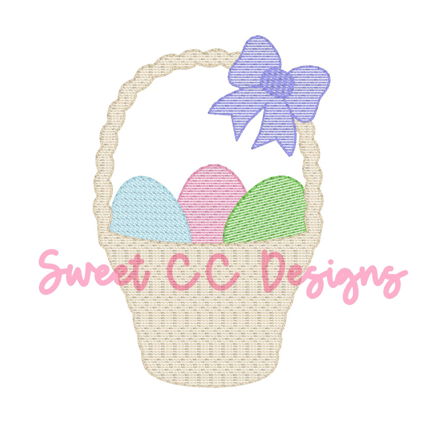 Easter Basket with Bow Sketch