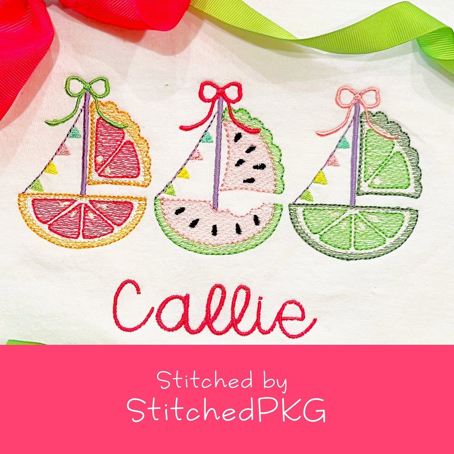 Fruit Scallop Sailboat Sketch Trio