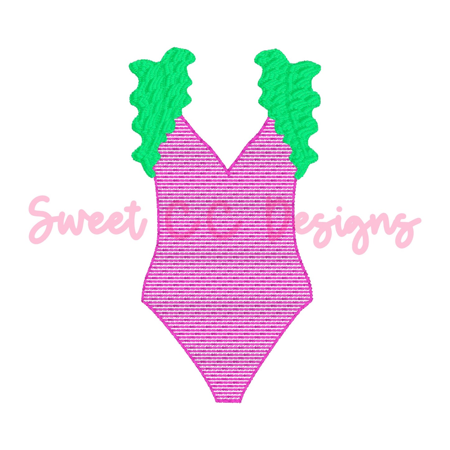 Ruffle Swimsuit Sketch