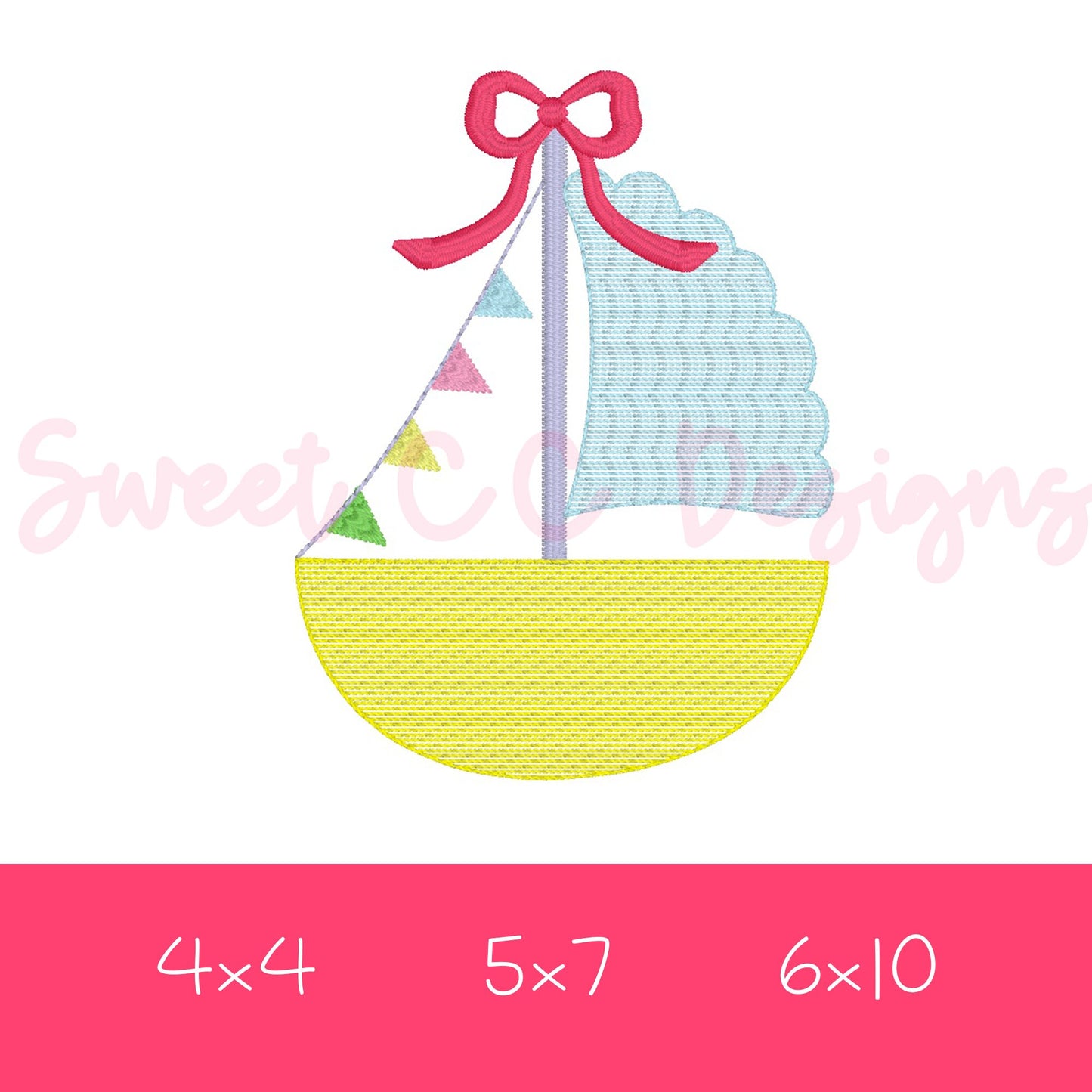 Scalloped Sailboat Sketch