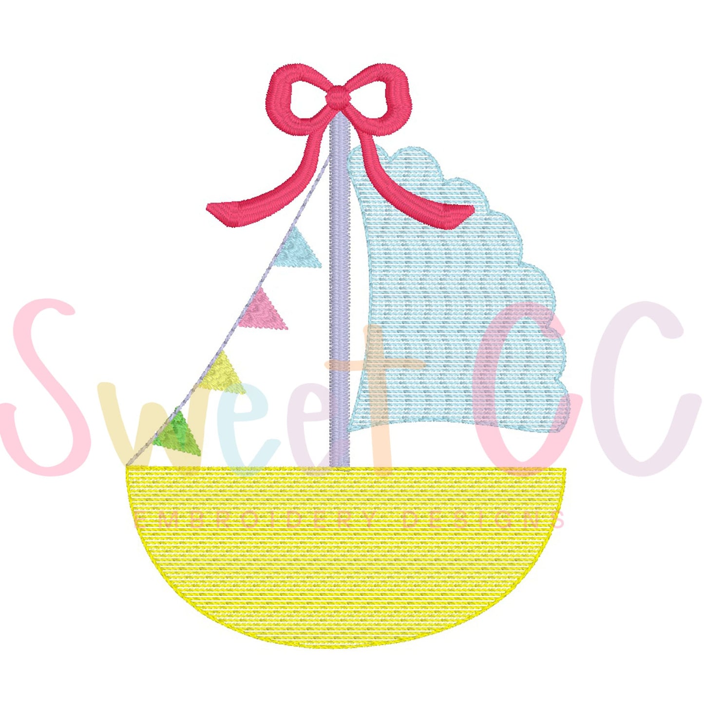 Scalloped Sailboat Sketch