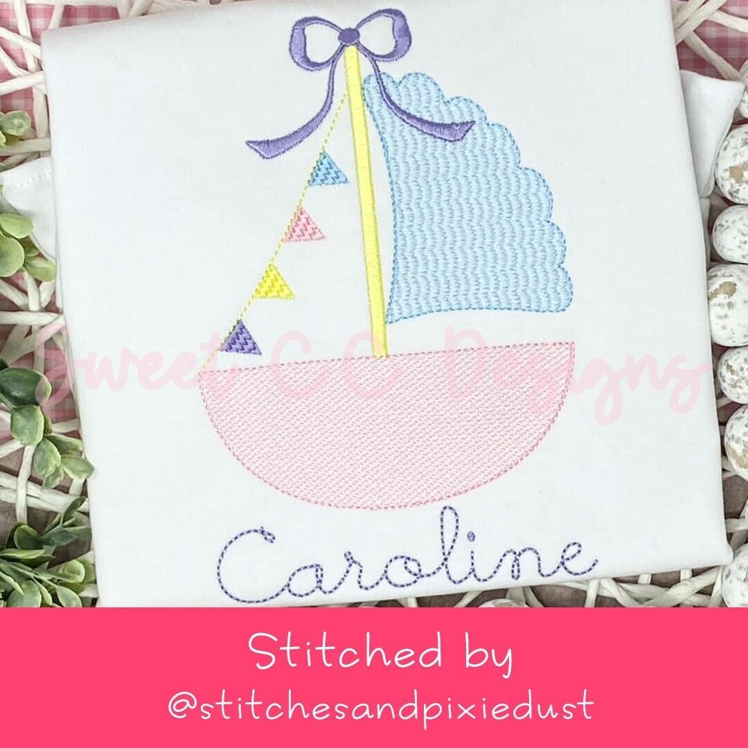 Scalloped Sailboat Sketch