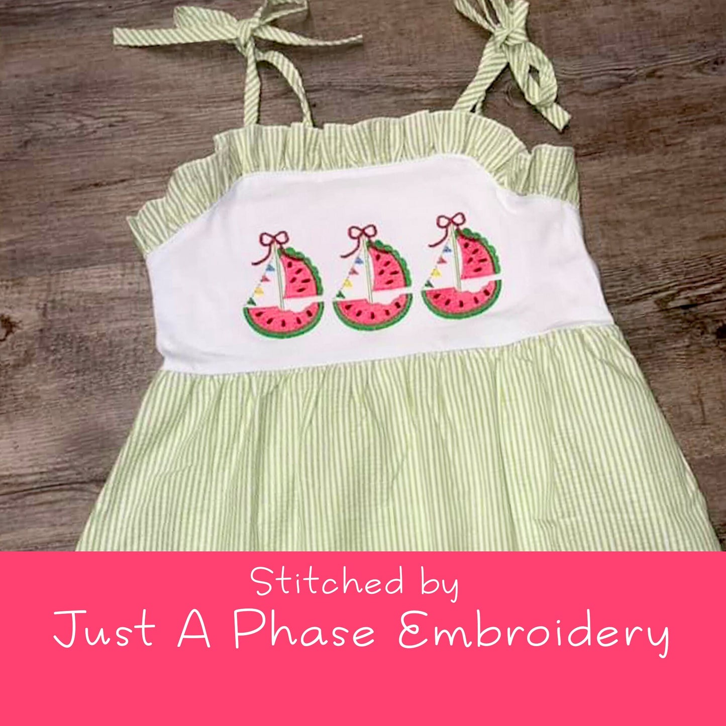 Watermelon Scallop Sailboat Sketch Trio