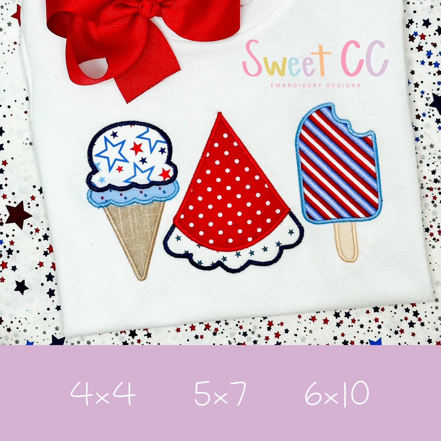 Summer Treat Trio Satin Stitch Applique