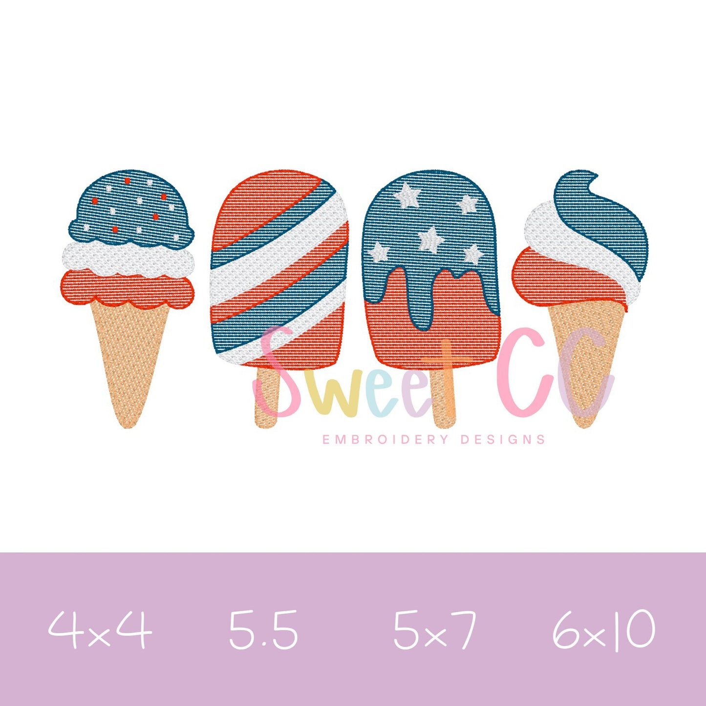 Star Spangled Ice Cream Set Sketch
