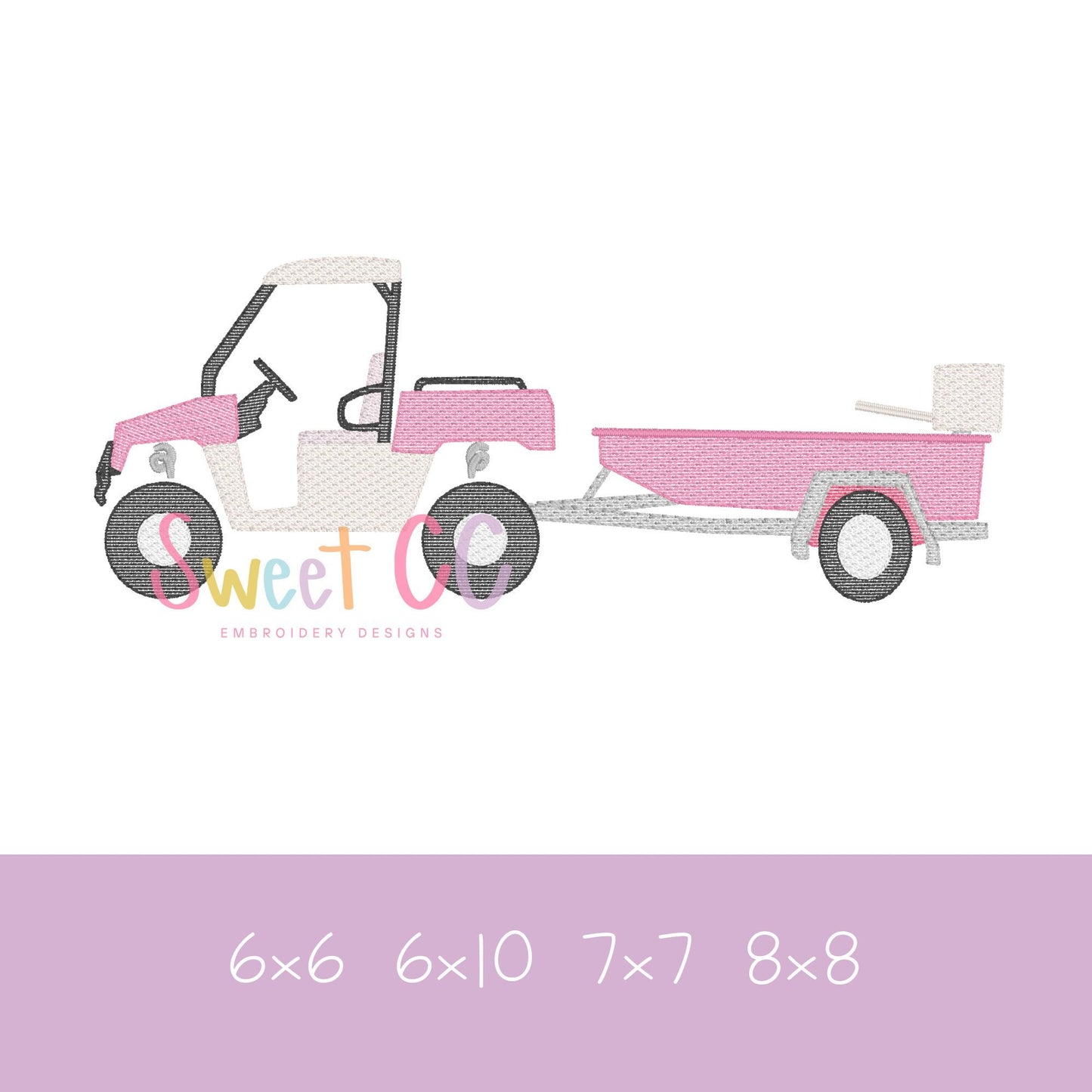 UTV and Boat Sketch Stitch Machine Embroidery Design 6x6 6x10 7x7 8x8 utility terrain vehicle boa duck hunting bass boat jon