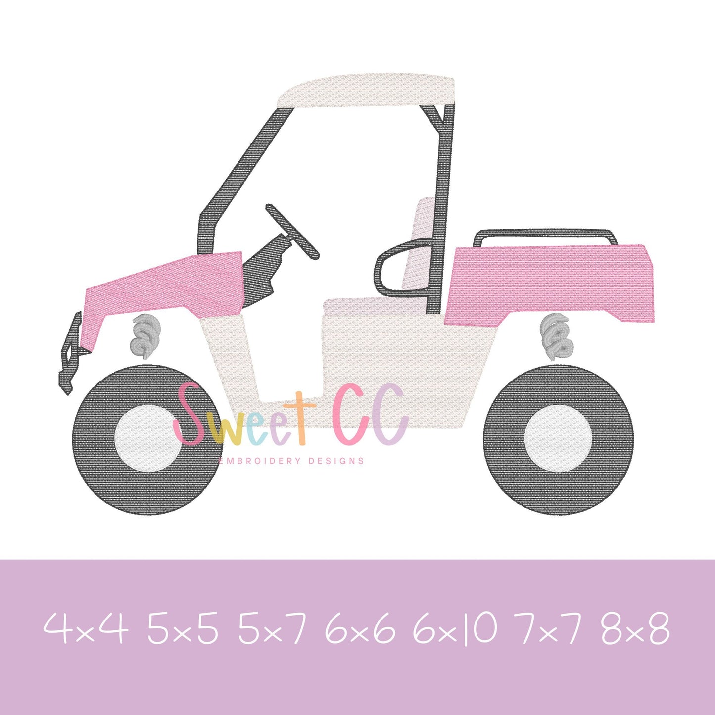 UTV Sketch Stitch Machine Embroidery Design 6x6 6x10 7x7 8x8 utility terrain vehicle