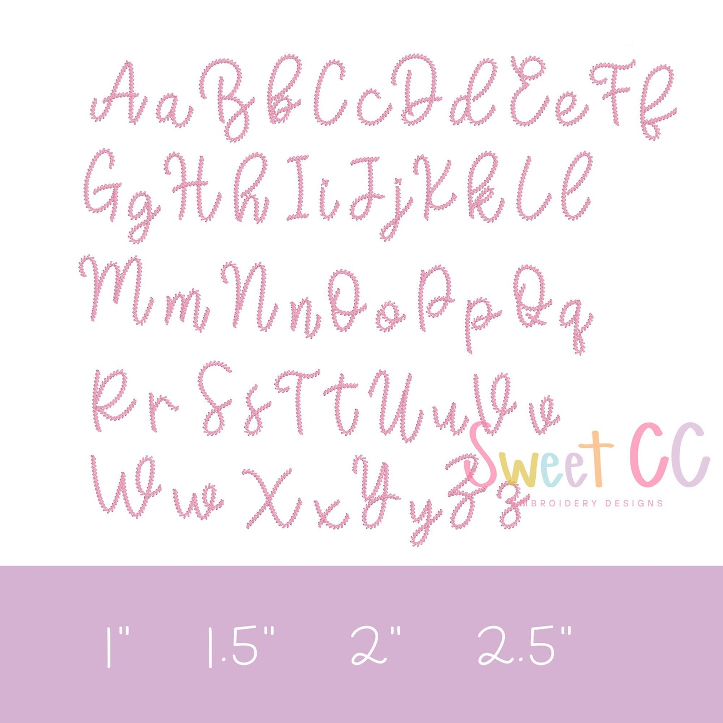 Poppy Blitz Stitch Font with BX Machine Embroidery 1inch 1.5inch 2 inch 2.5inch