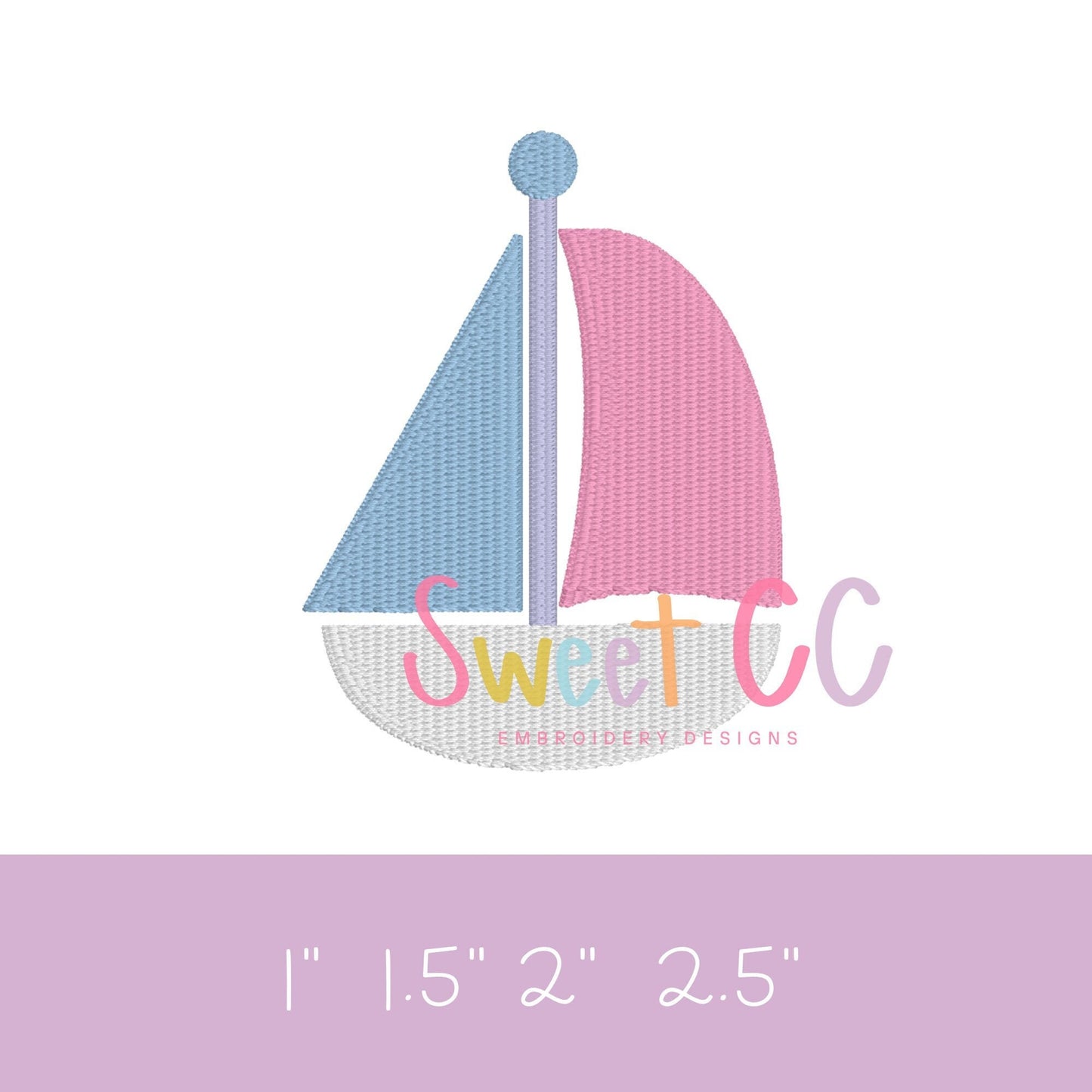 Simple Sailboat Mini Fill Machine Embroidery Design 1." 1.5" 2" 2.5" summer, sailing, mini, boy, girl, sailing