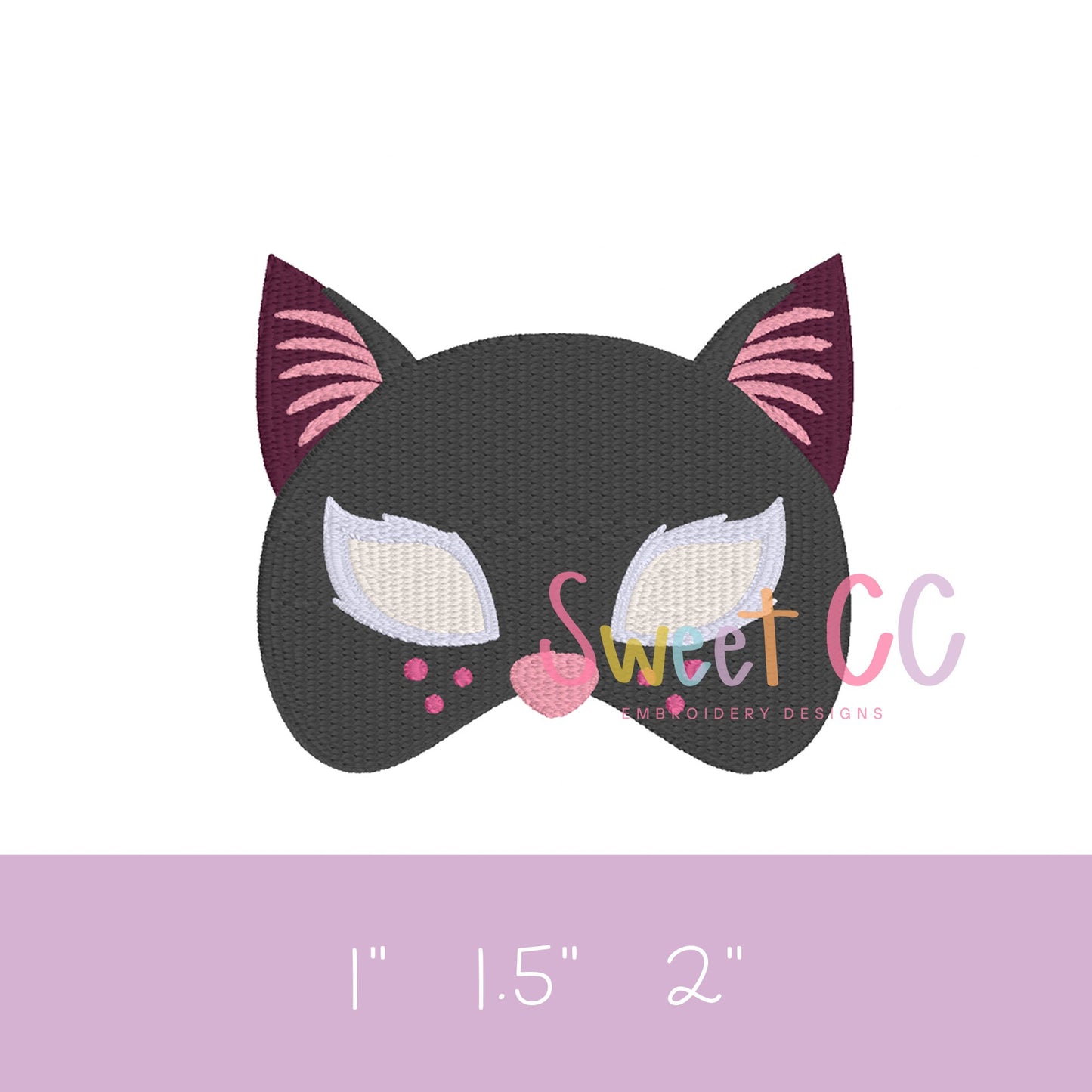 Monster Mask Bundle Mini Fill Stitch Machine Embroidery Design 1" 1.5" 2" halloween cat vampire pumpkin