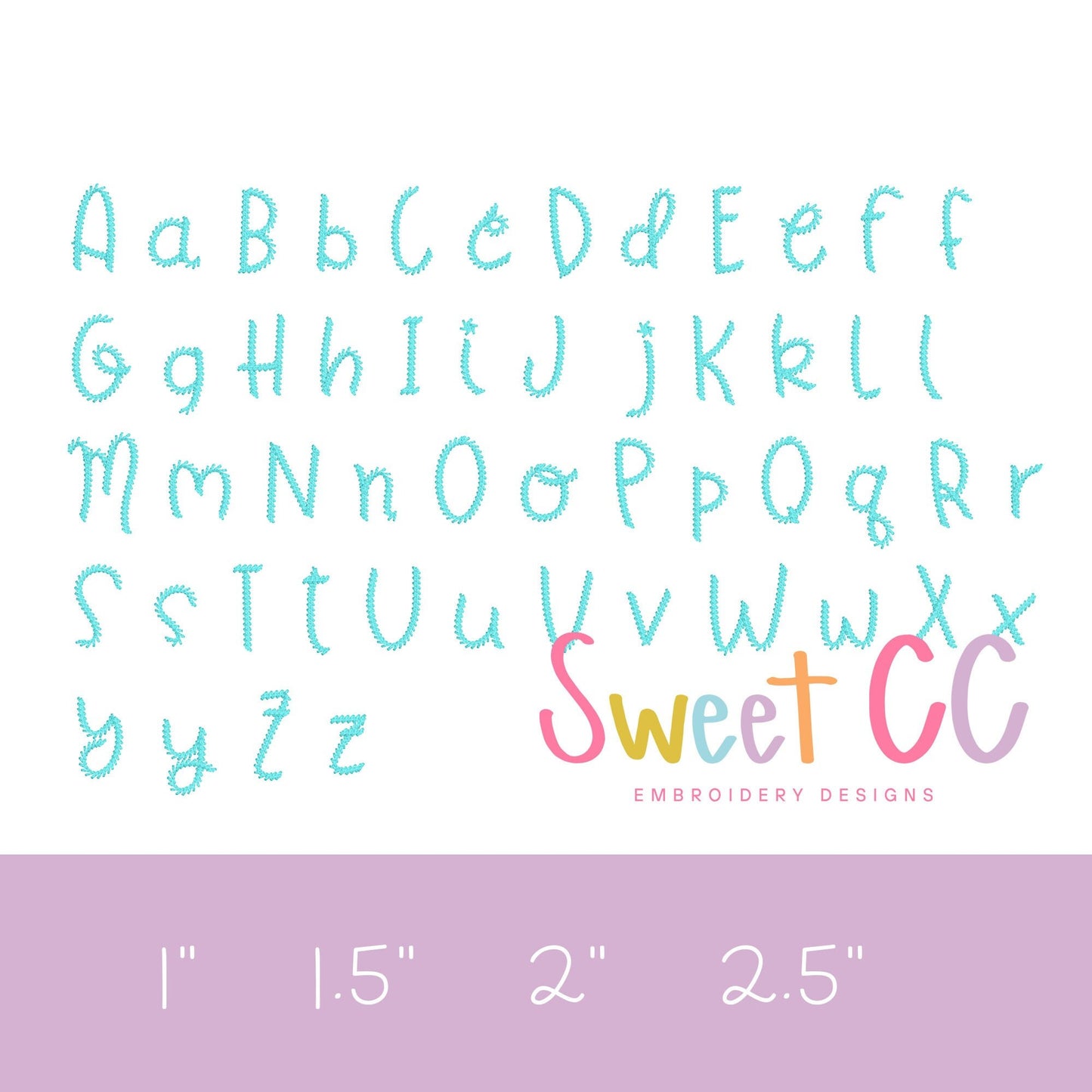 Woody Blitz Stitch Font with BX Machine Embroidery 1inch 1.5inch 2 inch 2.5inch
