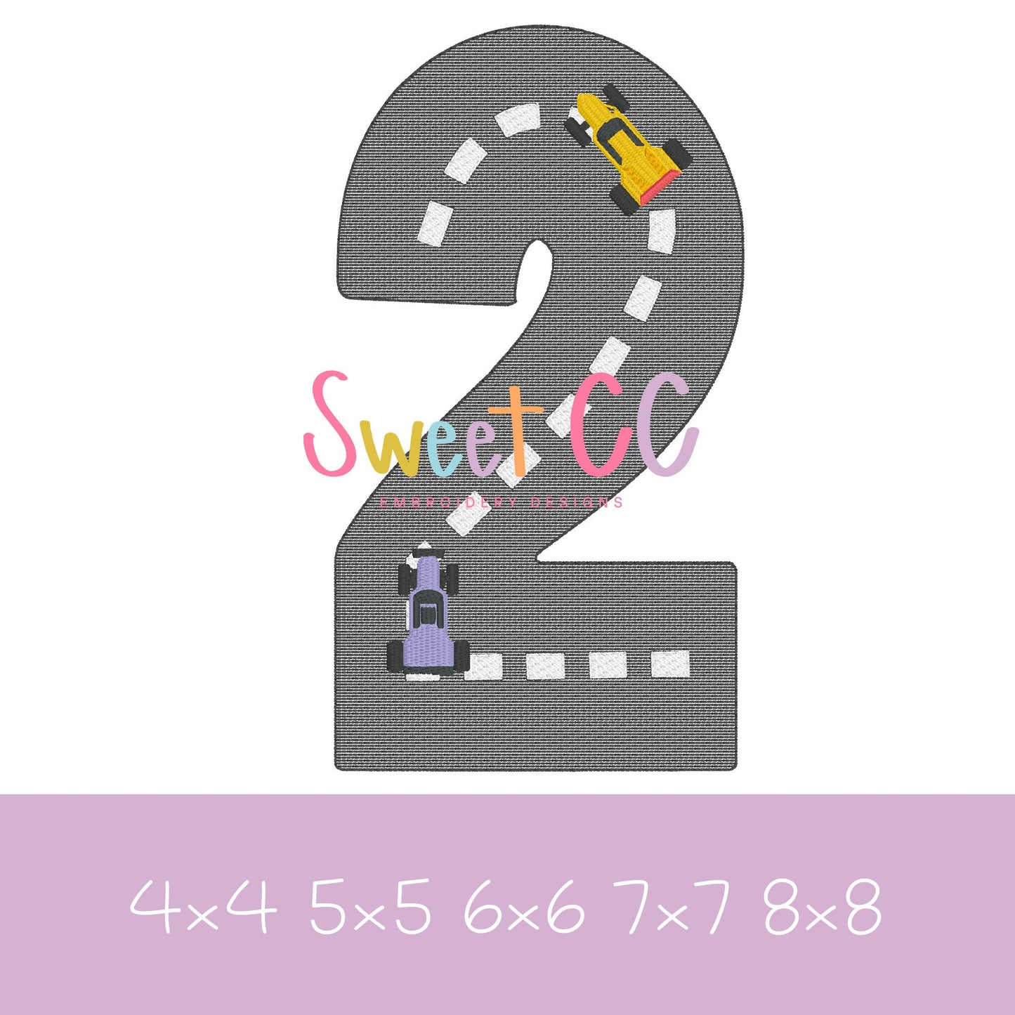 Build Your own Race Track Sketch Stitch Numbers 0-9 with Mini Fill Cars Embroidery Design 4x4, 5x5, 6x6, 7x7, 8x8 1, 2, 3, 4, 5, 6, 7, 8,