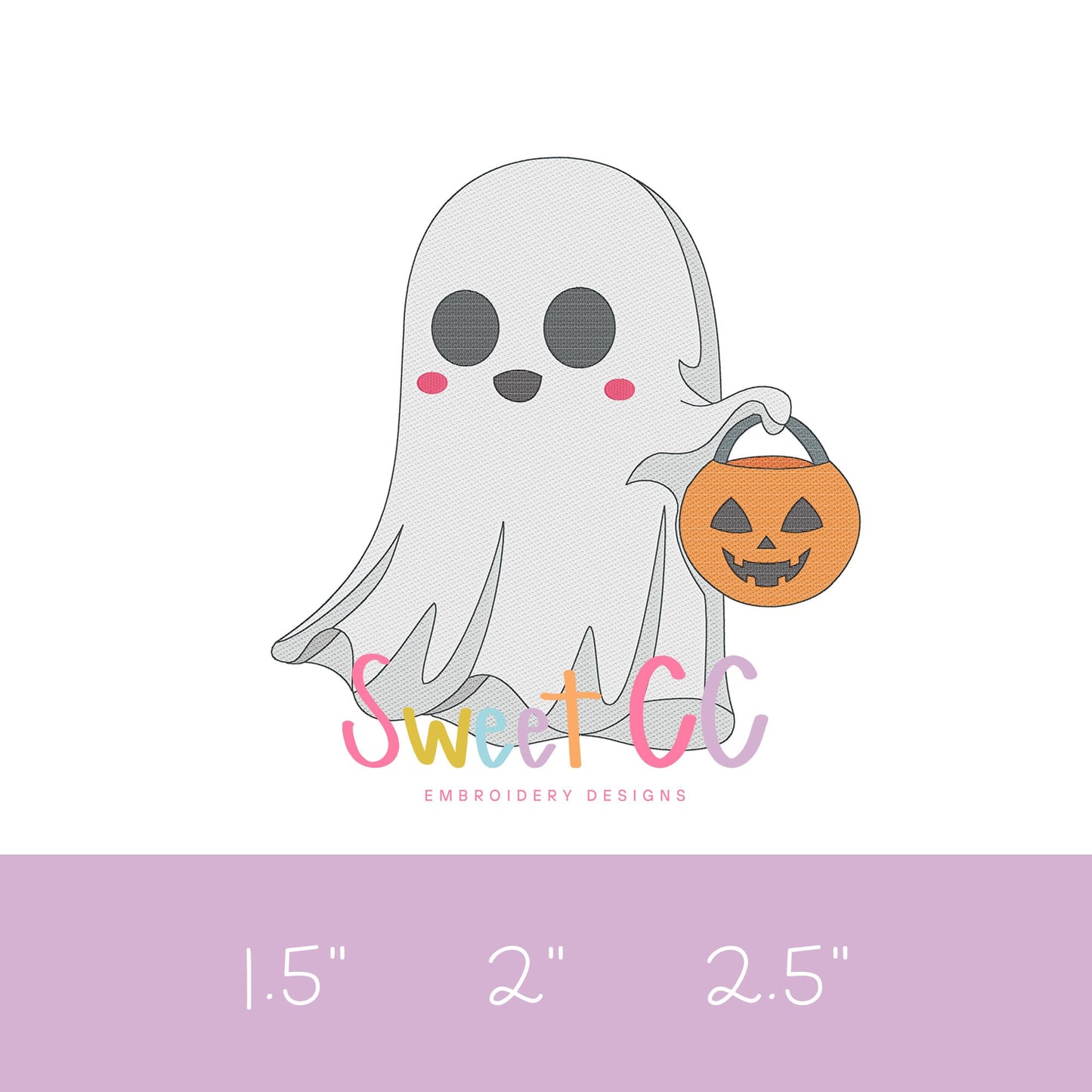 Pumpkin Ghosts Bundle Mini Fill Stitch Embroidery Design 1", 1.5", 2", 2.5" boy girl bow halloween