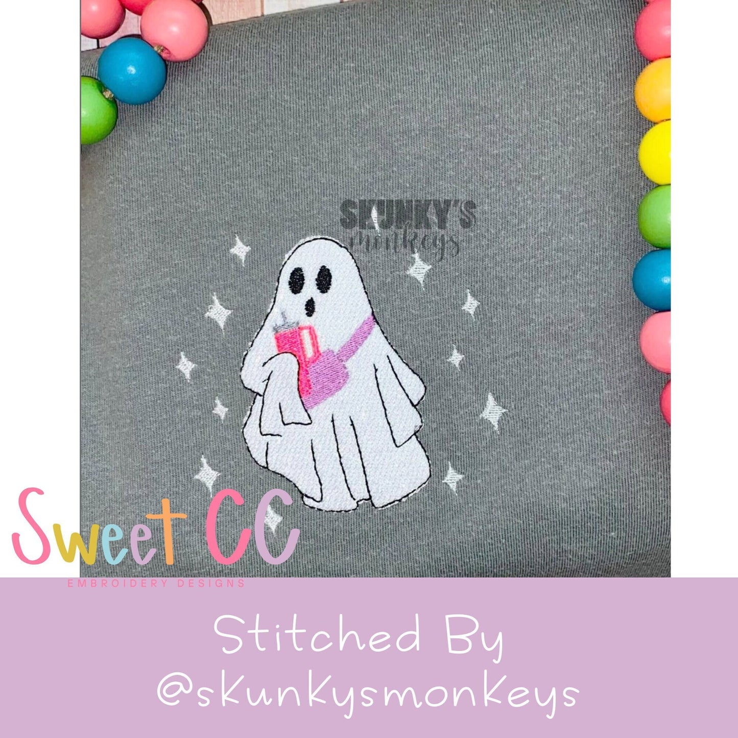 Basic Ghost Fill Stitch Embroidery Design 4x4, 5x5, 6x6, 7x7, 8x8 Halloween