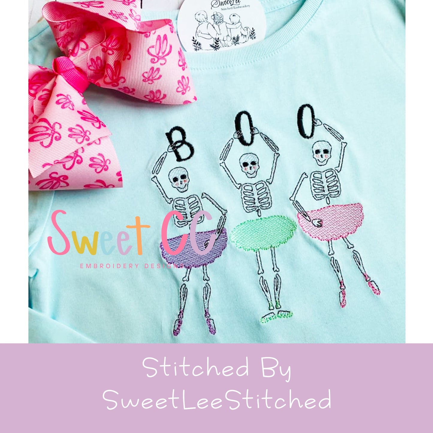 Ballet Bones Sketch Stitch Embroidery Design 4x4, 5x5, 6x6, 7x7, 8x8