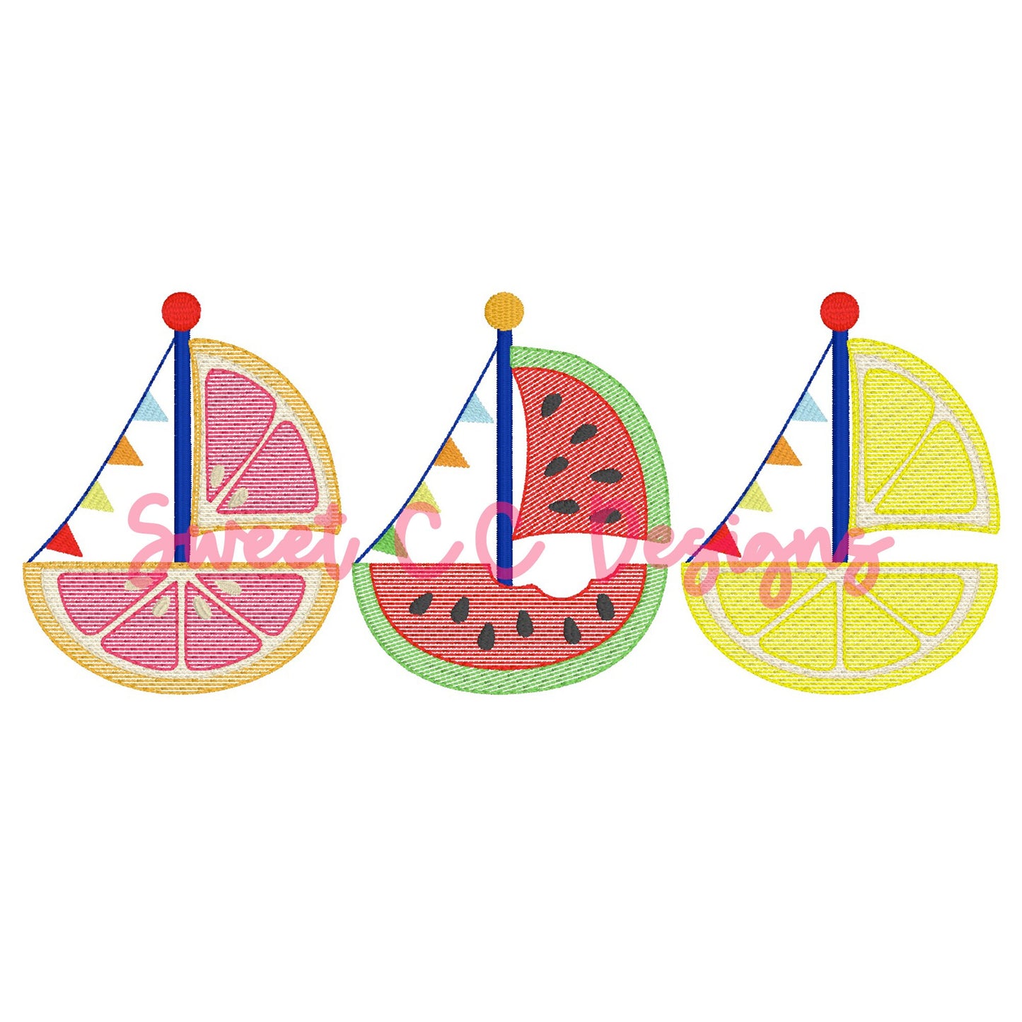 Fruit Sailboat Sketch Trio Bundle