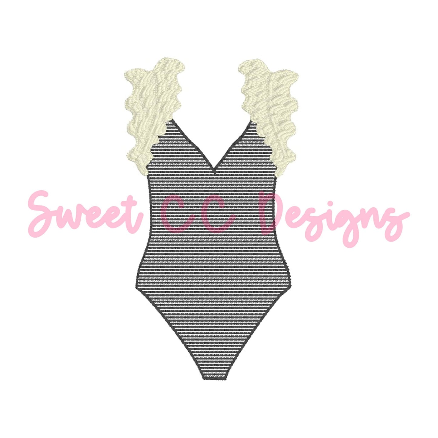 Mommy & Me Ruffle Swimsuit Sketch