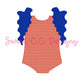 Mommy & Me Ruffle Swimsuit Sketch