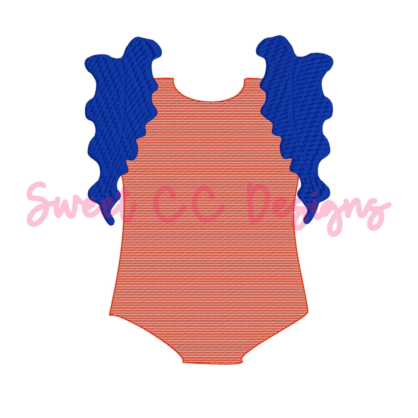 Mommy & Me Ruffle Swimsuit Sketch