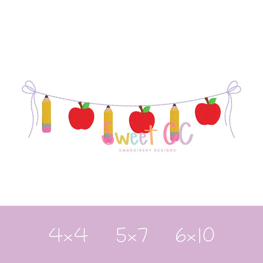 Apple and Pencil Bunting