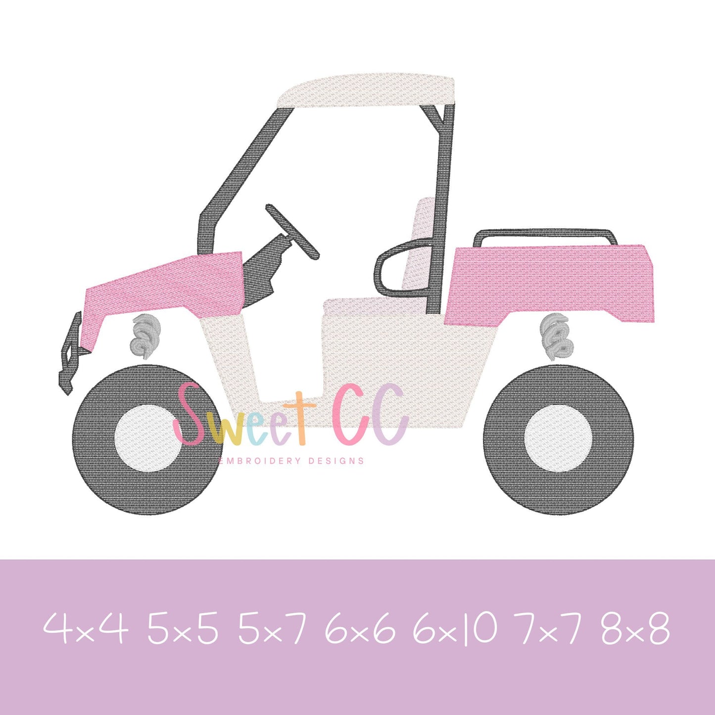 UTV Sketch Stitch Machine Embroidery Design  6x6  6x10 7x7 8x8 utility terrain vehicle