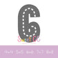 Race Track Number 6 Sketch Stitch Embroidery Design 4x4, 5x5, 6x6, 7x7, 8x8 cars racing go cart