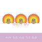 Turkey Trio Sketch Stitch Embroidery Design 4x4, 5x5, 6x6, 7x7, 8x8 thanksgiving, fall